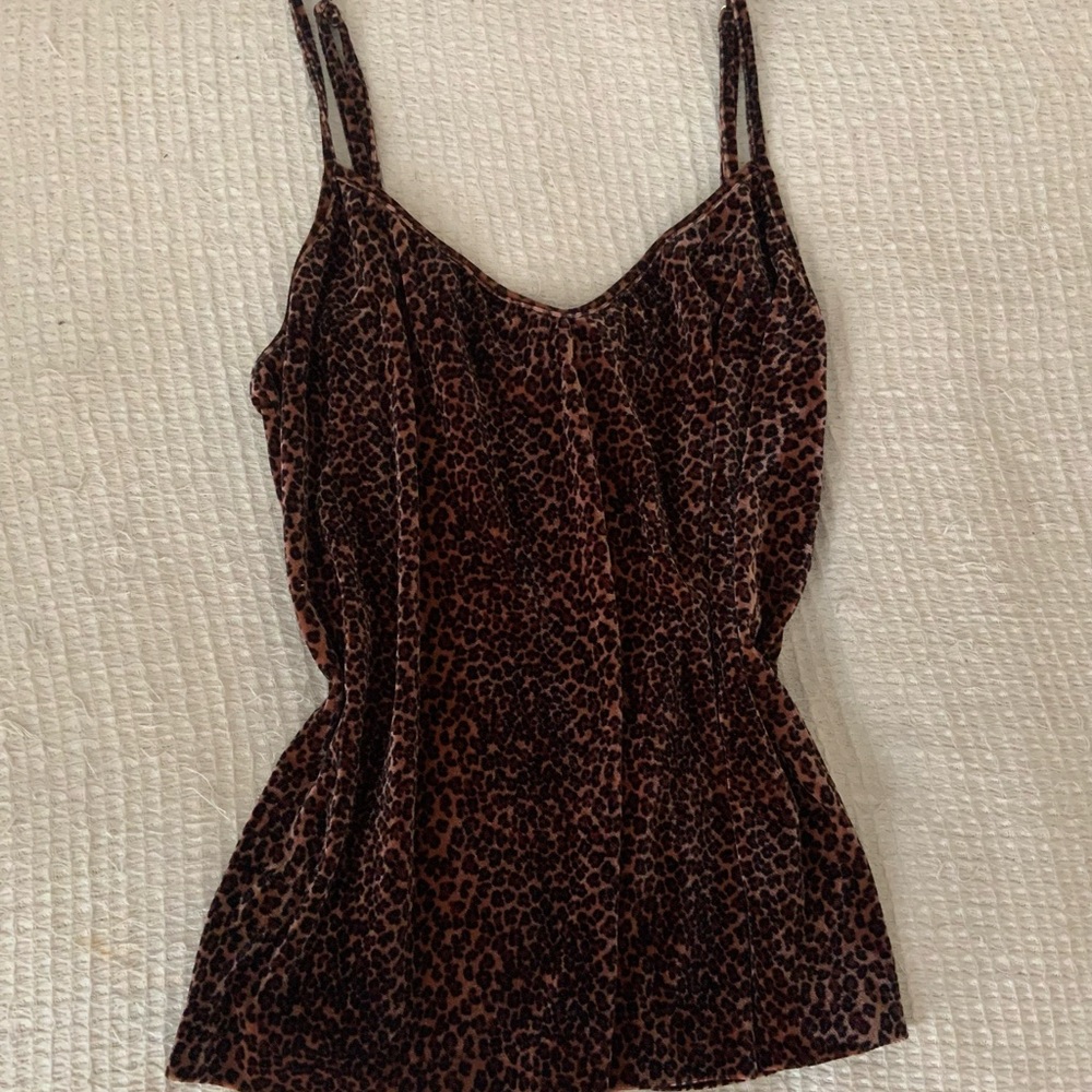 Show Me Your Mumu X Revolve Leopard Cheetah Velvet Y2K Vintage Tank Top Blouse